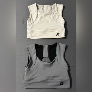 Forme Ecru and Stone Athletic Bras (Set)